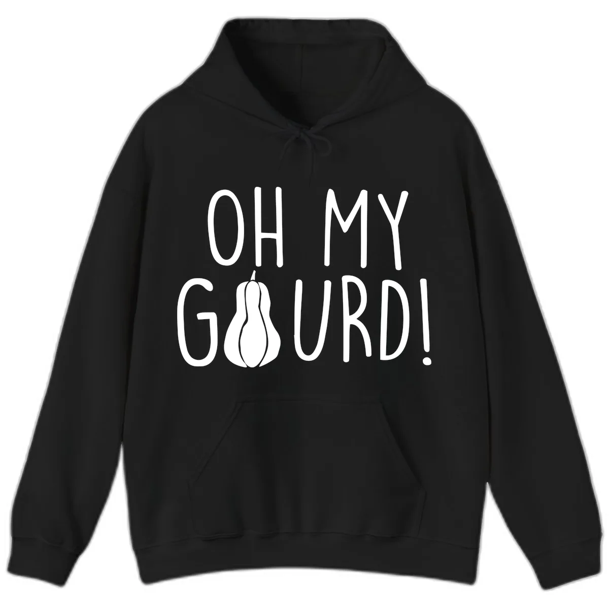 Oh My Gourd Thanksgiving Pun Design Hoodie in Black